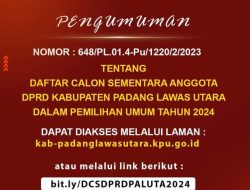 Diduga Link KPU Padang Lawas Utara Tiidak Dapat Diakses Oleh Masyarakat, Bagaimana Masyarakat Mendapatkan Informasi Tentang Bacaleg